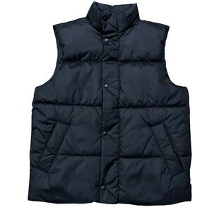 Old Navy Black Water Resistant Puffer Vest Small Oversized Comfy Classic Casual